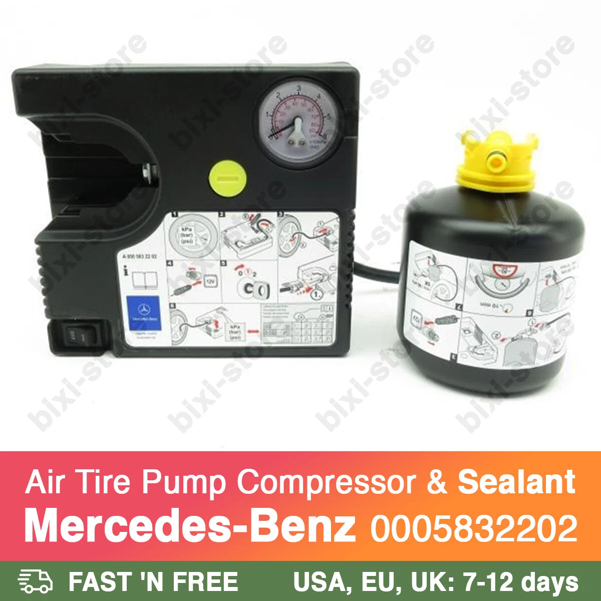 Mercedes-Benz Air Tire Pump Compressor A0005832202 sealant TIREFIT 