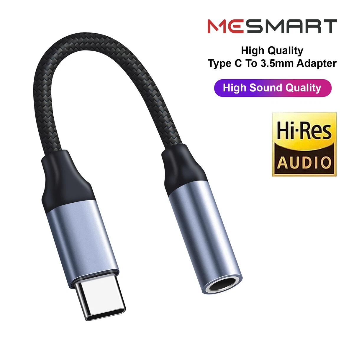 USB C to 3.5mm Headphone Adapter - USB Type C to AUX Audio Jack Hi-Res DAC  Dongle Cable Cord Compatible with iPhone 15 Pro Max, Samsung Galaxy S24 S23