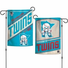 MINNESOTA TWINS COOPERSTOWN COLLECTION 12"X18" 2-SIDED GARDEN FLAG WINCRAFT 👀