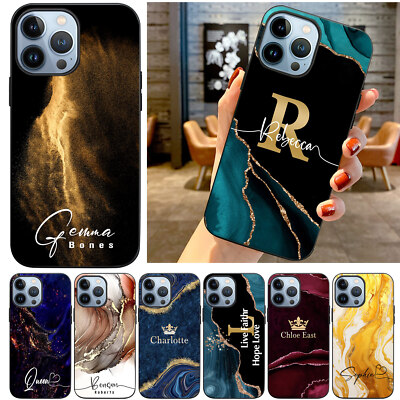 Fancy Personalised Name Phone Case Cover For iPhone 16 Pro Max 15 Plus 14  13 12