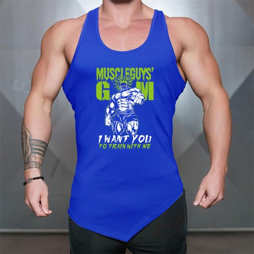 Men's Muscle Fitness High Quality Bodybuilding Undershirts Gym Workout Tank Top - Picture 2 of 14