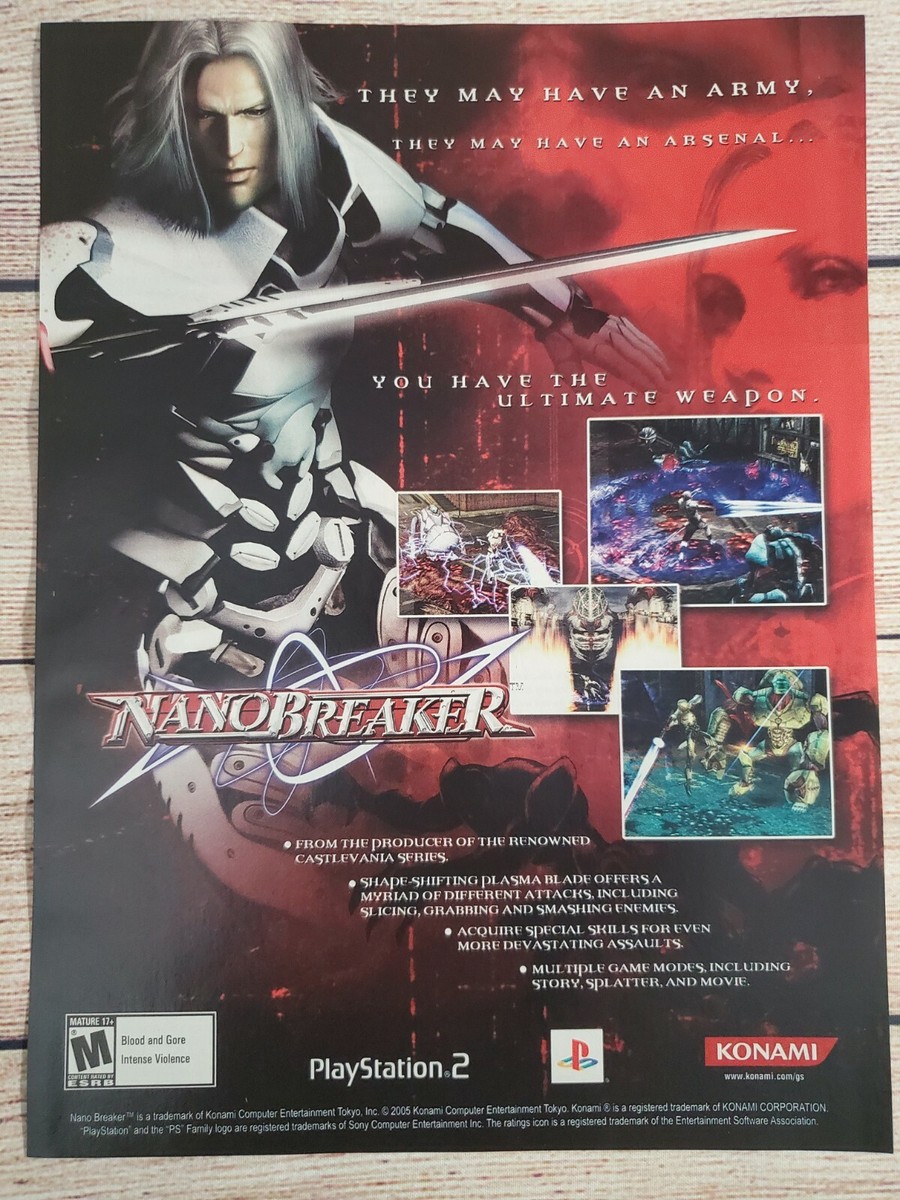 Nanobreaker Playstation 2 PS2 Promo Ad Art Print Poster Retro