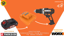 Adattatore da batteria parkside x20v team a worx power share 20v