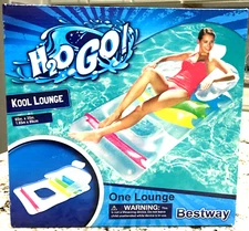 H2OGO Bestway Air Kool Lounger Swimming Pool Raft Chair Mat Float 35x65 in NEW