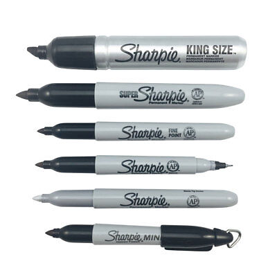Mini SHARPIES Black Permanent Markers Colour Set Fine Tip Black Sharpie Vat Reg
