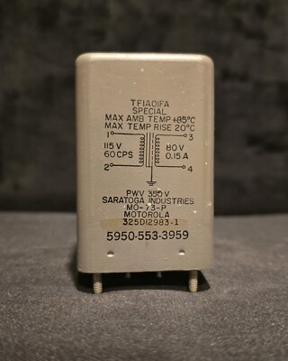 Saratoga Transformer Motorola PWV 350 Tube Amp 115 Volt DIY Audio Hi Fi Stereo