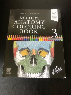 Netters Anatomy Coloring Book 3rd Third Edition John Hansen 20% Colored In Used