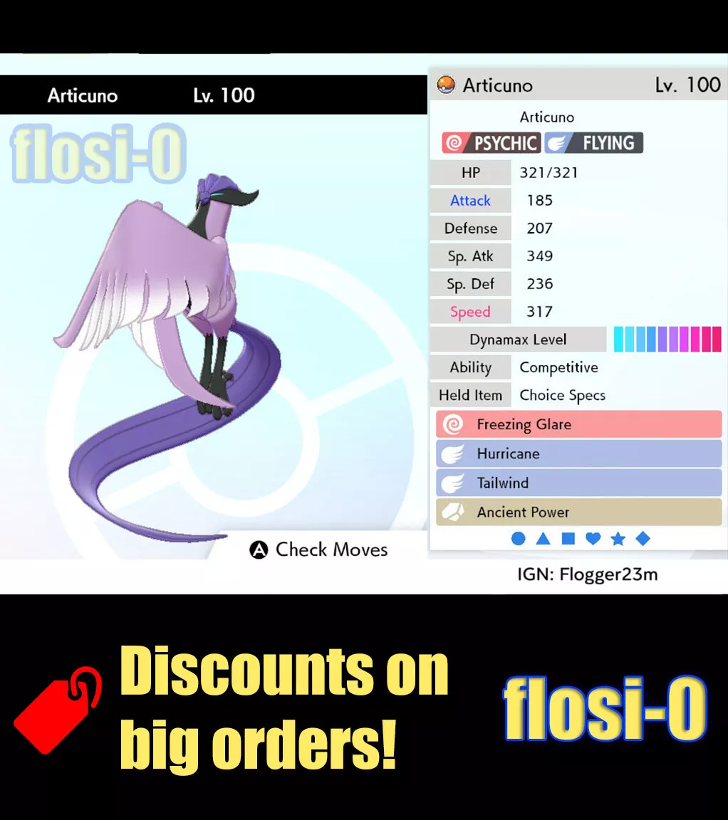 Articuno Shiny 6IV // Pokemon Scarlet & Violet // EV Trained