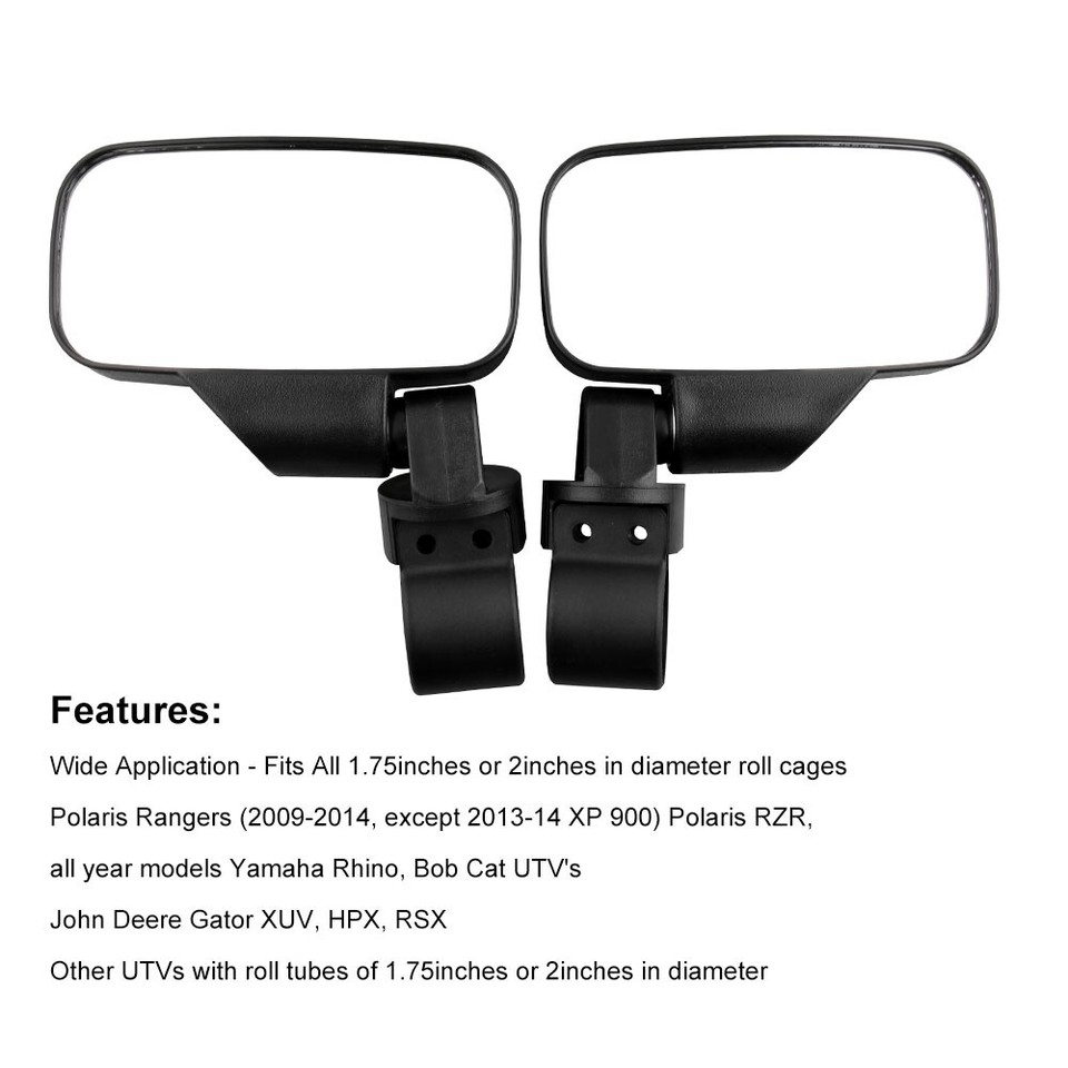 ATV Side View Mirror, UTV Side View Mirror, 2X UTV Looking-Glass - Foto 14