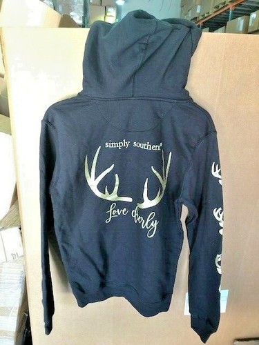 Simply Southern Love Hirschgeweih Hoodie Kapuzenpullover neu mit Etikett Large Größe - Bild 2 von 3