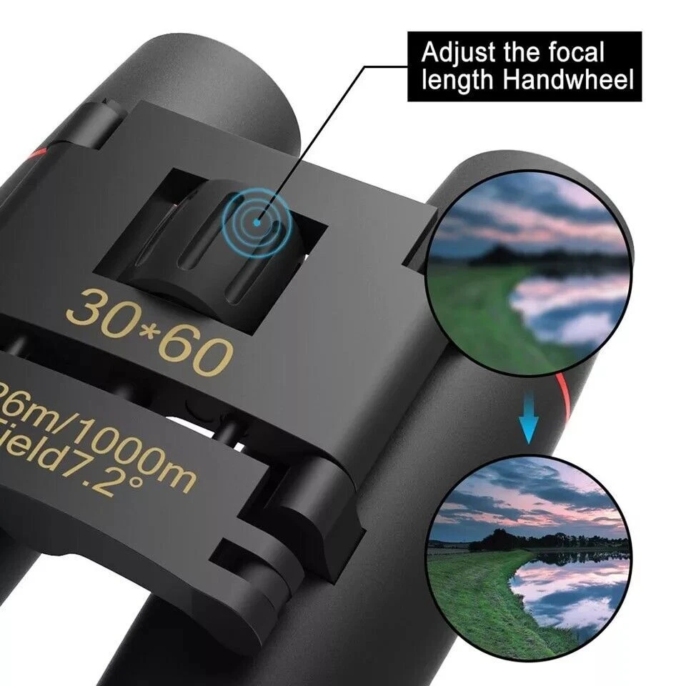 Binoculars 30x60 Zoom Outdoor Travel Compact Folding Telescope Hunting Day/Night - Image 4 of 4