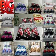 Lussuoso copripiumone stampato effetto 3D 4 pezzi set di biancheria da letto completi di lusso