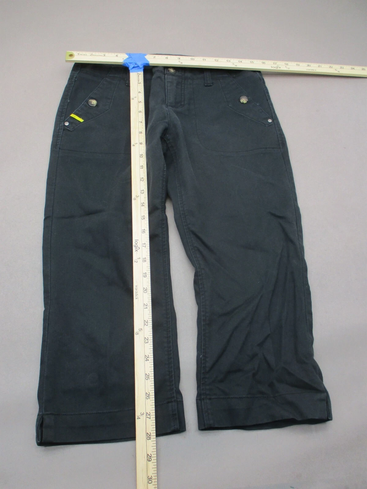 lole cotton blend zip fly pockets stretch cropped pants