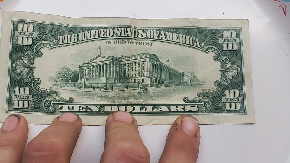 1969 A Series $10 Bill Cut Error - Image 2 of 4