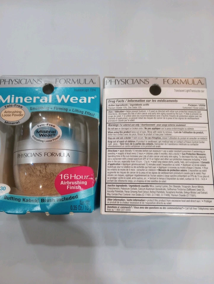 Physicians Formula Mineral Wear Loose Powder , Translucent Light , 0.35 Oz 3 Lot - Image 2 of 2
