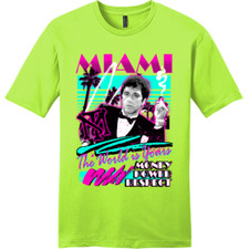 NEW ART SOCIETY SCARFACE MIAMI VICE TEE SHIRT LIME SHOCK SM-4XLARGE MADE IN USA