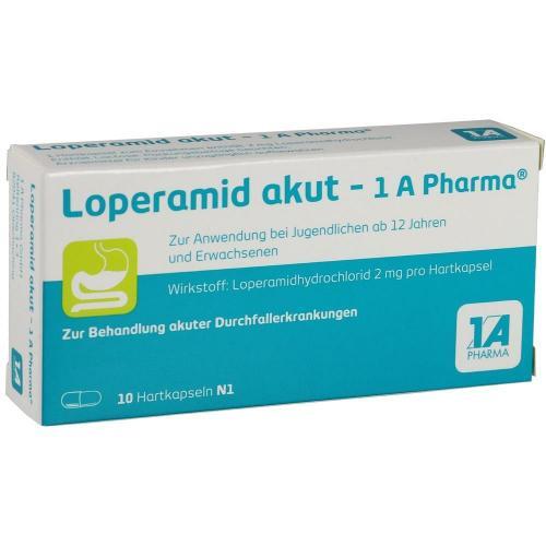 3x LOPERAMID akut-1A Pharma 10 Hartkapseln bei akutem Durchfall PZN: 1338066