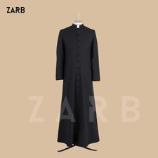Black Roman Cassock Catholic Priest Soutane Seminary Custom Fit Clergy Robe