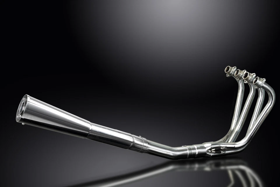 Silenciador megáfono clásico de acero inoxidable 4-1 escape completo Delkevic 1983 Honda CB1100F Foto 2 de 4