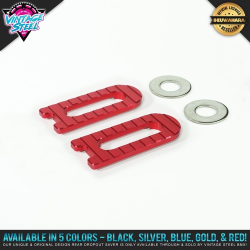 Vintage Steel "LITE SAVER" 3/8" - 10mm BMX Dropout Saver Front/Rear (Solid Red) - Picture 7 of 10