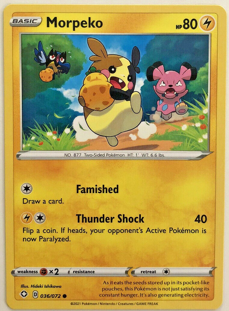 Pokemon Shining Fates Morpeko 36/72 NM/M 