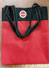 COCA COLA COKE SODA VINYL SCRIPT LOGO TOTE BAG CANVAS SHOPPER CONVENTION TOTE