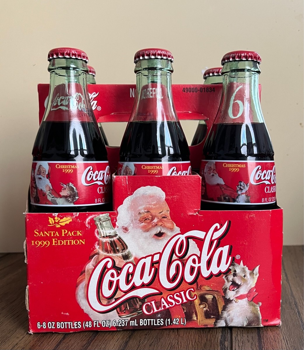 1999 Coca Cola 6 PAck Santa Pack Christmas Edition 8oz Santa Claus