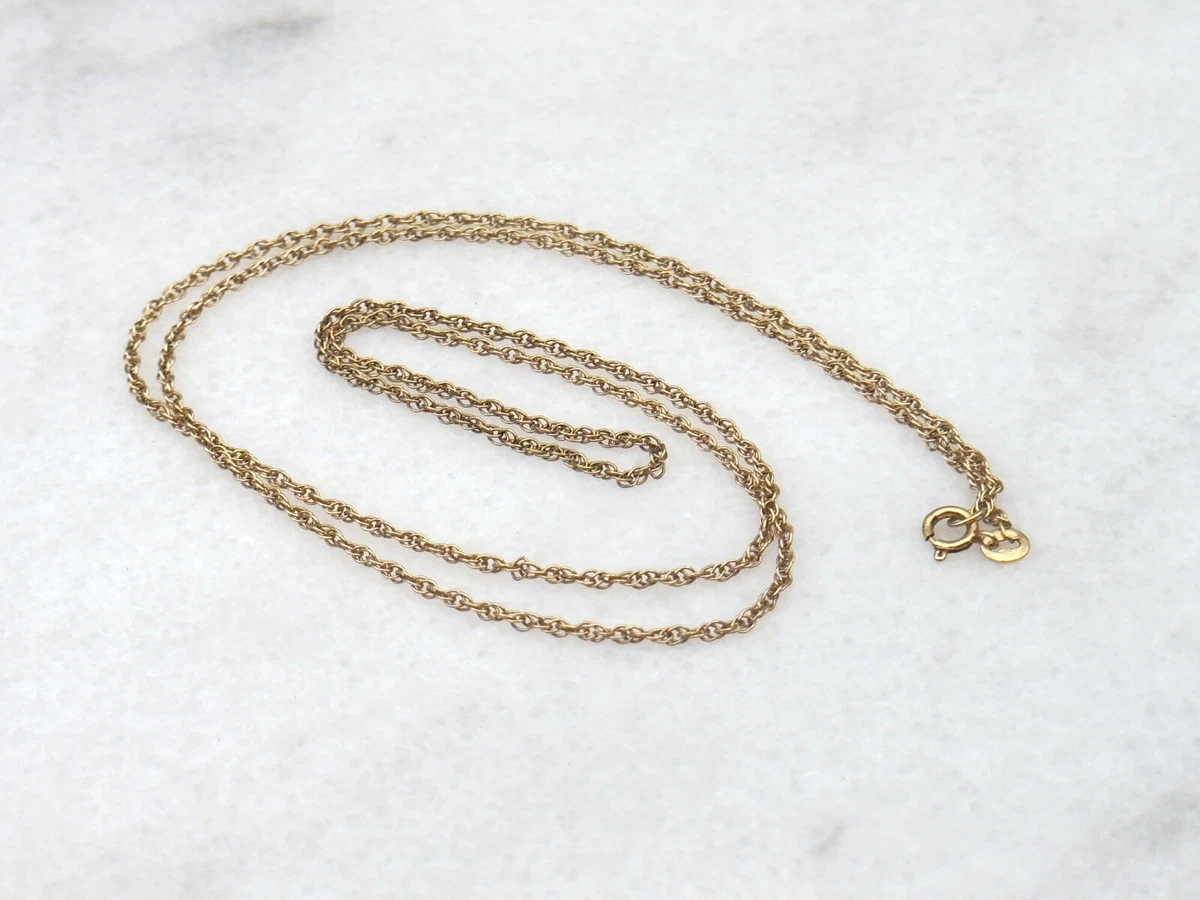 18K Solid Yellow Gold Rope Chain Necklace 24 Inches 3.9 Grams 1.6mm 750 AU