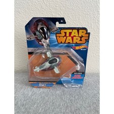 Hot Wheels Star Wars Boba Fett Slave I Die-Cast Grey NEW Damaged Box CKJ63