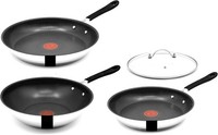 Tefal E30 Jamie Oliver Pfannenset Bratpfanne 28 Cm + 24 Cm + Wok 28Cm Glasdeckel