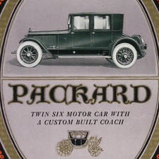 D.F. Keller & Co Designed SAMPLE Advertisement for Packard Car Co Twin Six Coach