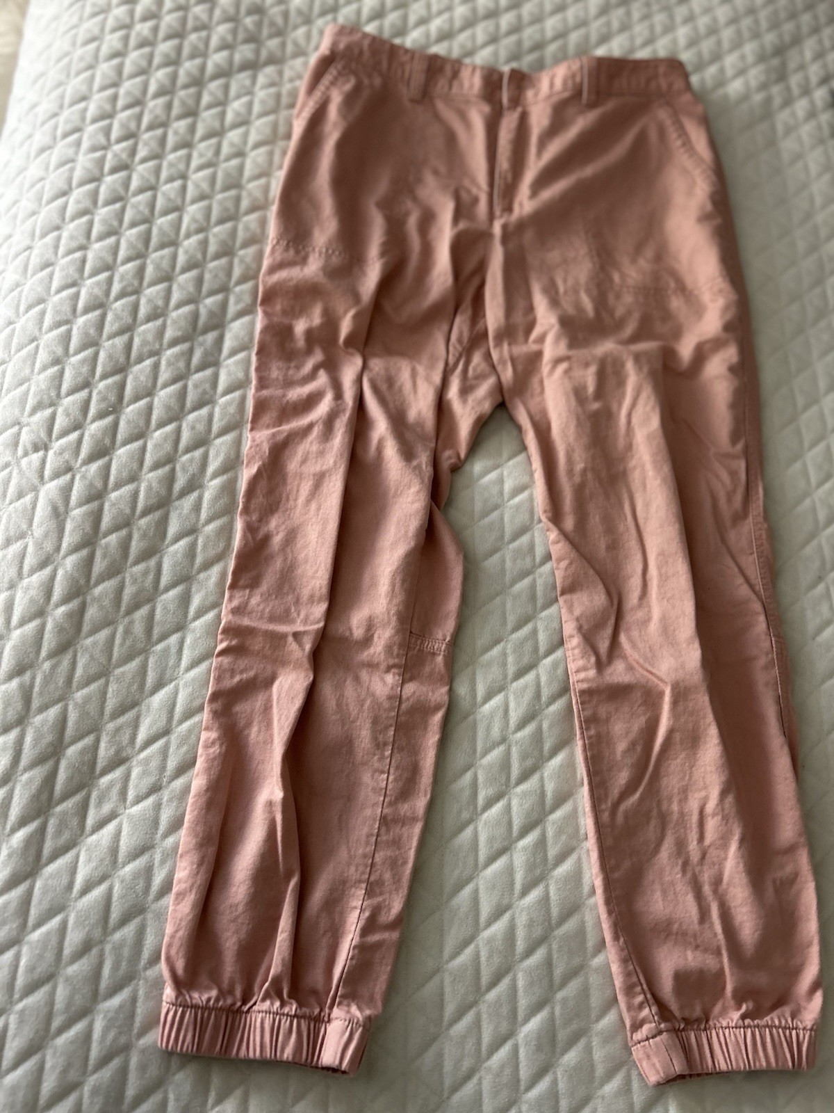 Gap Girlfriend Jogger Pants Size 12 Chalk Pink Utility Pockets