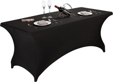 Spandex Fitted Stretch Table Cover 6FT Black