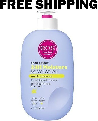 eos Shea Better Body Lotion for Dry Skin, Vanilla Cashmere, 16 fl oz ( 1 PACK )