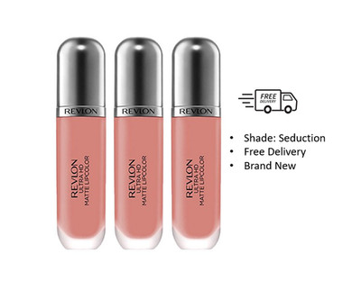 Revlon Ultra HD Matte Lip Color, #Seduction (0.2oz/5.9mL), Brand New, 3 PACK!