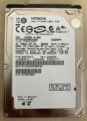 HITACHI 500HB HDD 2,5'' intern