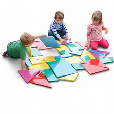 45 PCS Giant Glitter Mosaic Shapes for Outdoor Indoor Fun Kids Activity Toy Gift