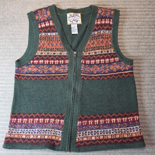 Vintage Heirloom Collectibles Fair Isle Sweater Vest Womens Cottage Core
