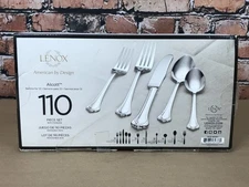 Lenox Alcott 18/10 Stainless Flatware Set 110 Pieces Service for 12 With Extras