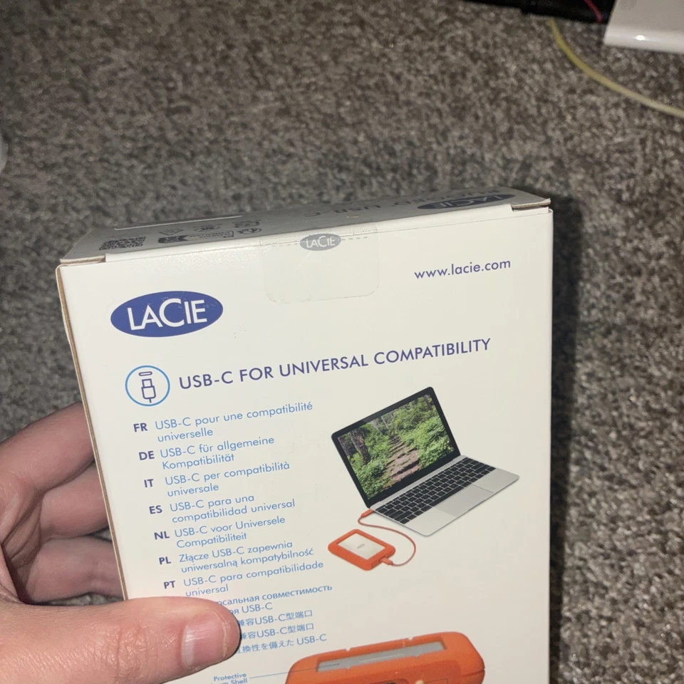 New LaCie Rugged USB-C 5TB Portable External Hard Drive Mac & PC STFR5000800 New - Image 2 of 2