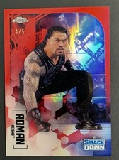 2020 WWE Topps Chrome Roman Reigns Red Refractor /5