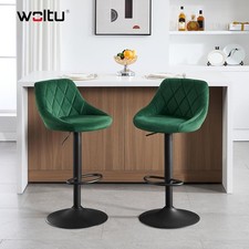 1/2/4PCs Velvet Bar Stools Breakfast Kitchen Chair Adjustable Swivel Bar Stool