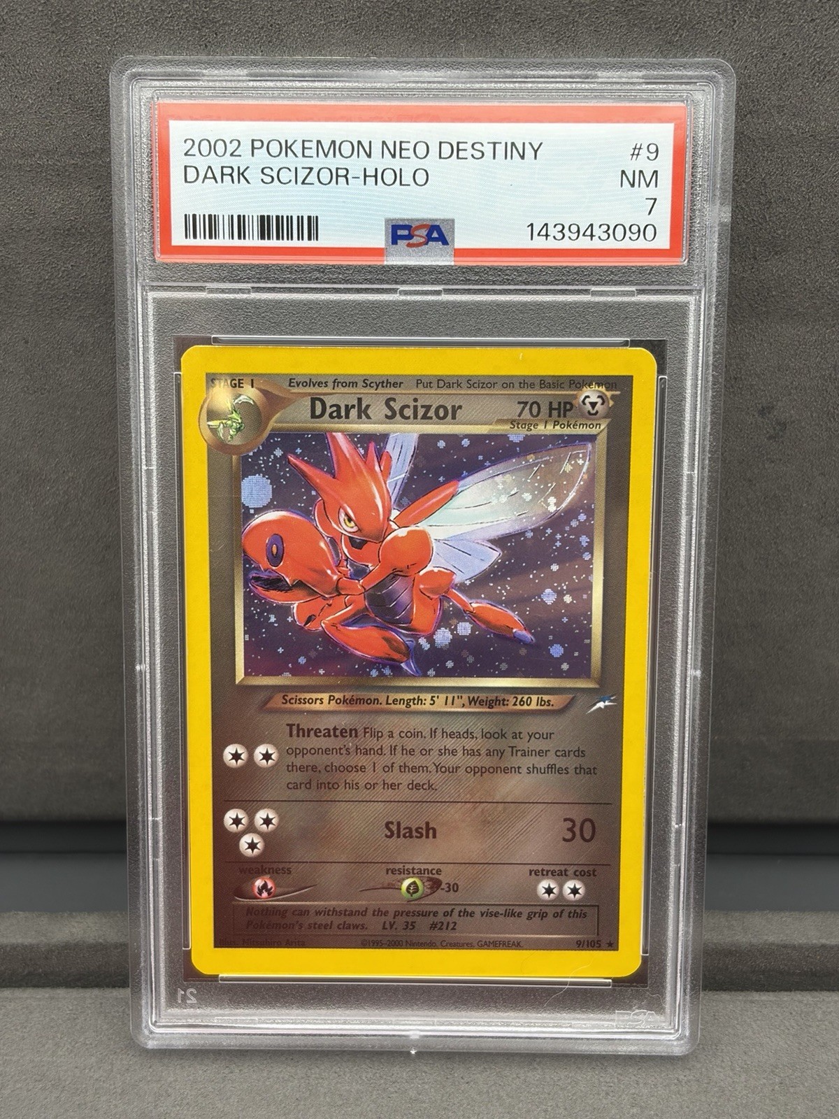 Pokemon Card - 2002 Dark Scizor #9 Holo Neo Destiny Graded PSA 7