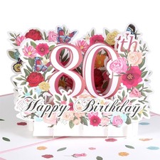 80th Birthday Pop Up Card Happy 80th Birthday Card For Her Women Wife 80th Bi.