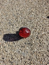 Vintage Glass License Plate Jewel Reflector Red Rat Rod Classic Hotrod Bicycle