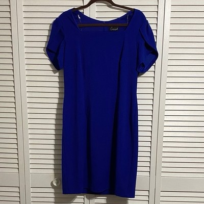 Connected Apparel Petal Sleeve Sheath Dress Blue Size 10P