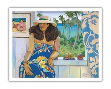 Lanikai Studio - Portrait of a Hawaiian Woman by Susan McGovney Hansen