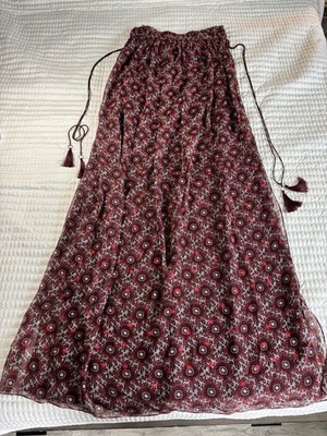 Cinq a Sept Strapless Flowy Tube Dress With Slits And Fringe Size 4