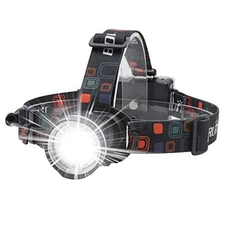  RJ-2166 Super Bright LED Headlamp with White Light,3 Modes Adjustable Black