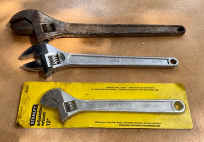 #ad Crescent Crestoloy 18 inch Adjustable Wrench USA Craftsman 15” Stanley 12” Lot $100.00